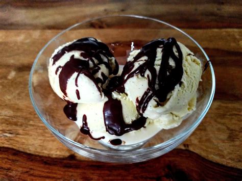 Vanilla Ice Cream With Chocolate Syrup