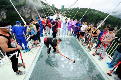 Terrifying glass bridge in china's zhangjiajie national forest. Amazing Glass Skywalks Listicle | Red Bull Adventure