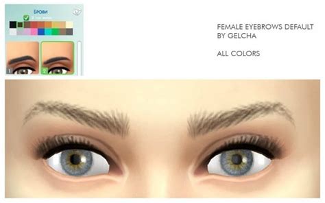 Female Eyebrows №2 Default By Gelcha At Ihelensims Sims 4 Updates