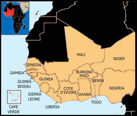 Senegal Mapa De áfrica Ocidental Mapa Do Senegal Mapa De áfrica Do
