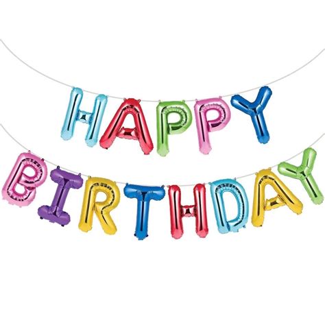 Rainbow Foil Happy Birthday Letter Balloon Banner Rainbow Party Supplies Who Wants 2 Party