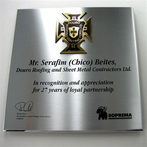 Award Plaque Honora Mirror Bevel Brass Piece Nametagca