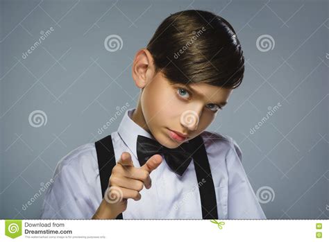 Closeup Defiant Boy With Worried Stressed Face Expression Stock Image