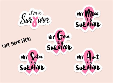 Breast Cancer Awareness Pink Ribbon Sticker Breast Cancer Etsy