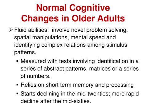 Ppt Brain Health Cognitive Changes In Older Adults Powerpoint