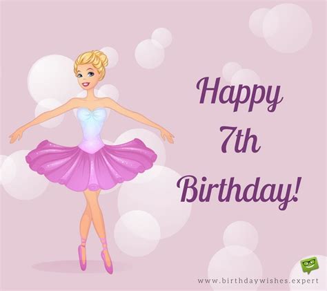 Happy 7th Birthday With Cute Ballerina