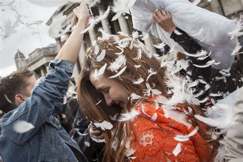 Feathers Fly With An International Pillow Fight