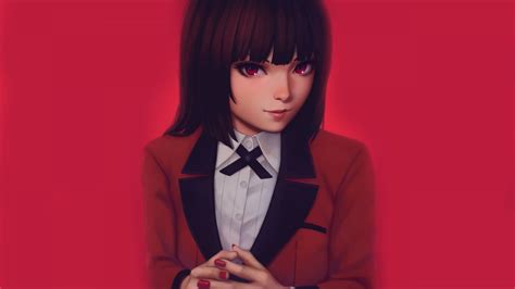 Desktop Wallpaper Red Eyes Yumeko Jabami Kakegurui Anime Girl Hd