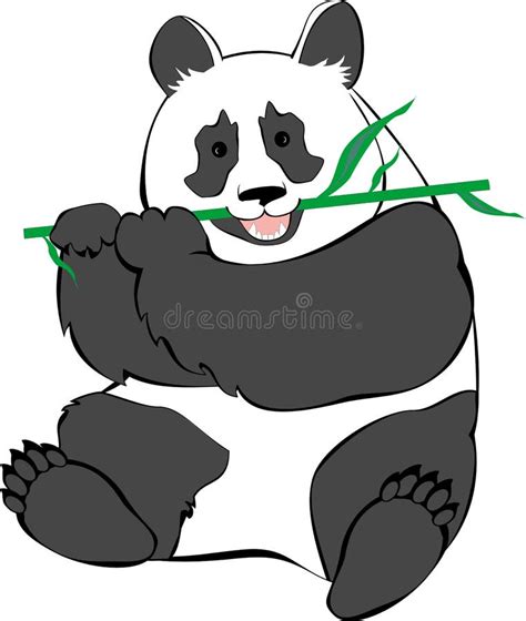 Panda Eating Bamboo Stock Illustrations 581 Panda Eating Bamboo Stock
