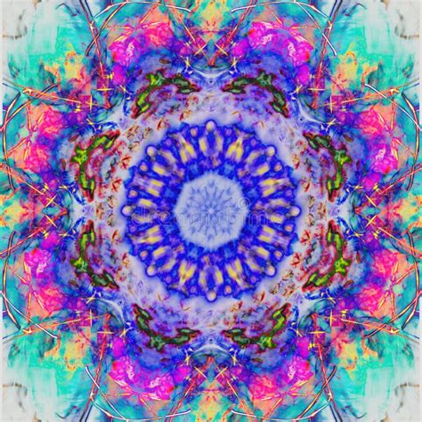 Kaleidoscopic Psychedelic Seamless Pattern Stock Vector Illustration