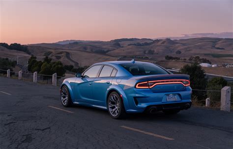 Wallpaper Sunset The Evening Dodge Charger Hellcat Srt Widebody