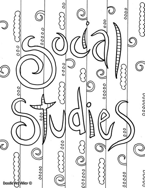 Binder Cover Coloring Page For High School Middle School Class Social