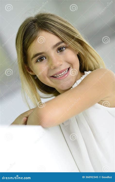 Beautiful 6 Year Old Girl Stock Image Image Of Home 36092345