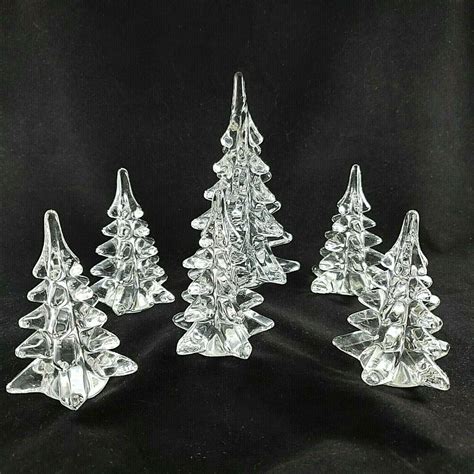 Silvestri Crystal Christmas Tree Set Of 6 Vintage 1980s 90s Silvestri