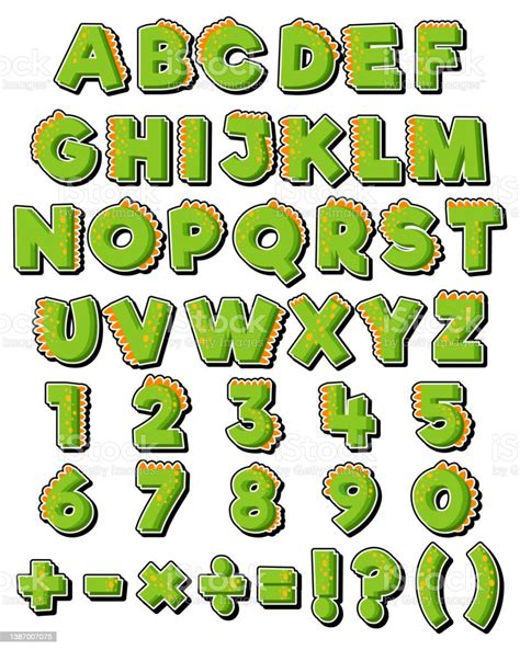 Font Design For English Alphabets And Numbers Stock Illustration