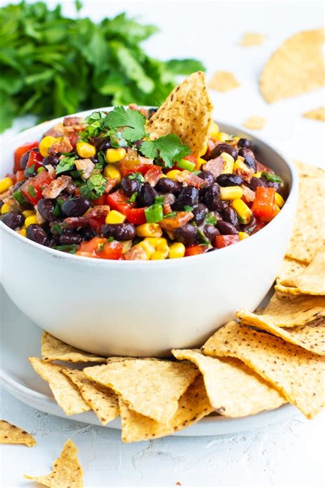 Black Bean And Corn Salsa Easy Party Dip Recipe Evolving Table