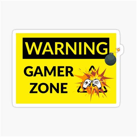 Warning Gamer Zone Gamer Sticker Sticker By Mariokao Redbubble