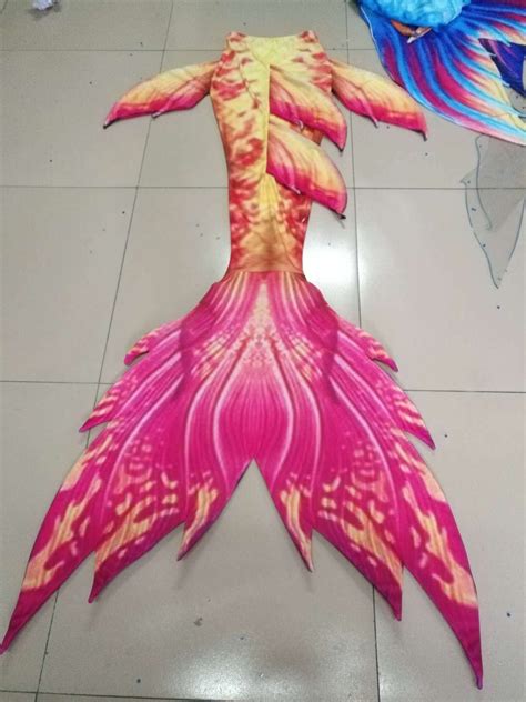 yellow red swimmable mermaid tails with monofin adult beach performance costume unique t idea