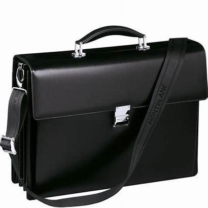 Briefcase Laptop Gusset Leather Triple Holder Montblanc