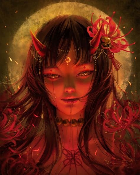 Artstation Demon Girl Akih Hika Fantasy Demon Fantasy Art Cute Anime Character Character