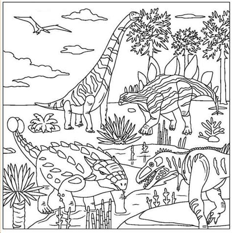 Fise De Colorat Cu Patru Dinozauri Descărcați Imprimați Sau Colorați