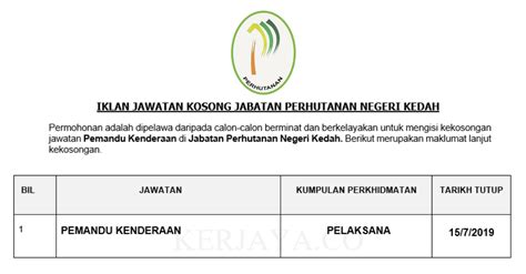 Also known as the kelantan forestry department in english. Permohonan Jawatan Kosong Jabatan Perhutanan Negeri Kedah ...