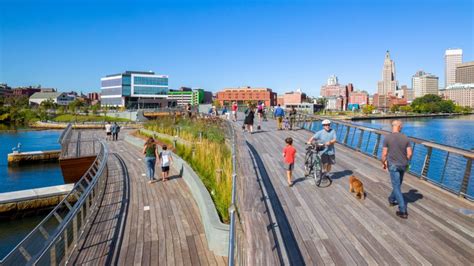 Curved Pedestrian Bridge Links Two Riverfront Parks In Providence Pro