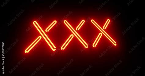 Neon Sex Sign As Illuminated Advertising For Nightclub Or Massage Glowing Text Message Or