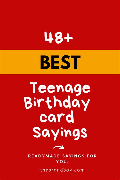 48 Superb Teenage Birthday Card Sayings Birthday