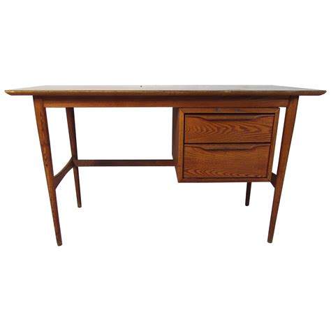1950s Midcentury Maplechrome Trimline Desk By Kem Weber For Heywood