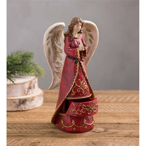 Resin Holiday Figurine With Hidden Drawer Angel
