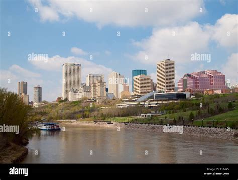 A View Of The Downtown Edmonton Skyline And The North Saskatchewan