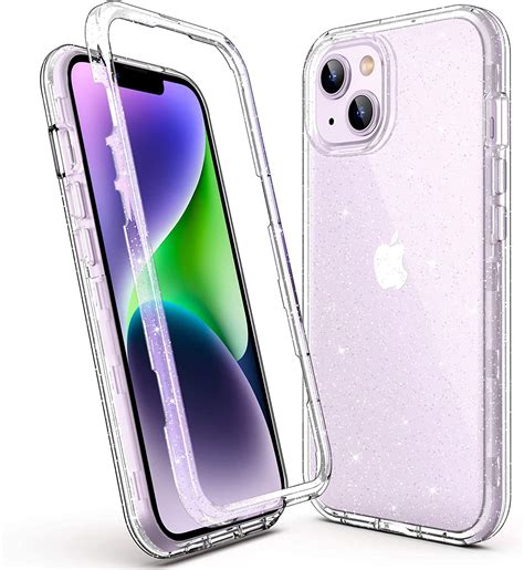 Ulak Compatible With Iphone 14 Case Clear Glitterheavy