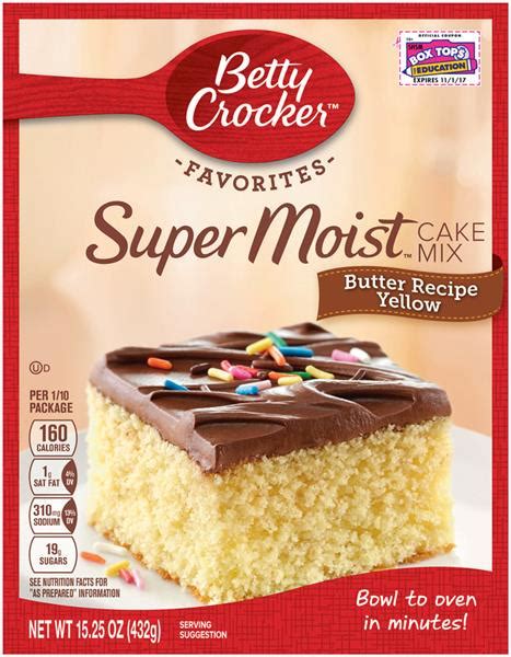 Betty crocker funfetti cake mix directions. Betty Crocker Super Moist Butter Recipe Yellow Cake Mix ...