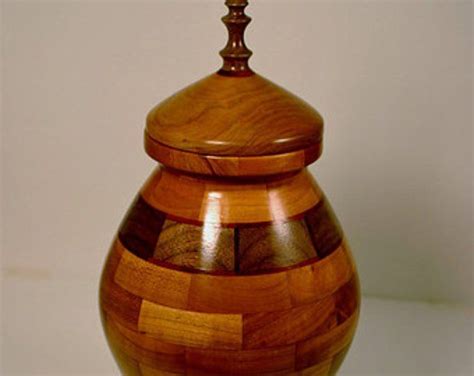 This Wooden Hand Crafted Segmented Urn Is Made Of Maple It Has 58