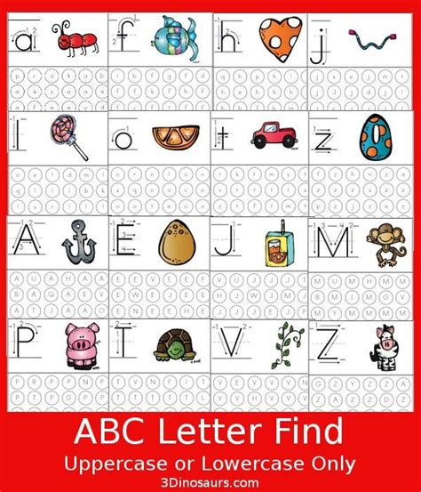 Free Abc Letter Find Uppercase Or Lowercase Printable Letter Find