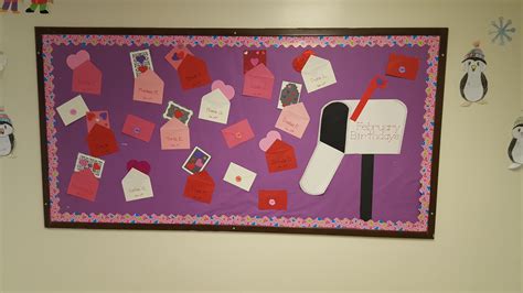 February Birthday Bulletin Board One Big Open Mailbox With Valentines