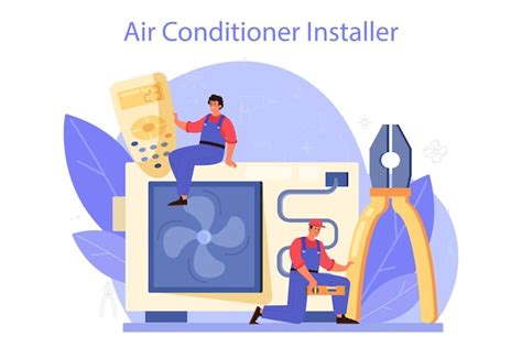 Premium Vector Air Conditioning Repair And Instalation Service