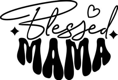 Blessed Mama Groovy Text T For Mom Free Svg File For Members Svg Heart