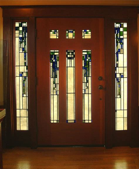 Stained Glass Door Leaded Glass Craftsman Front Doors