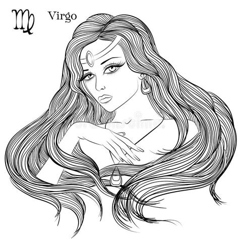 Astrological Sign Of Virgo As A Beautiful Girl Stock Vector