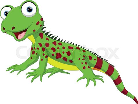 Cute Lizard Cartoon Stock Vector Colourbox