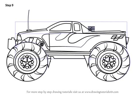 Step By Step How To Draw A Monster Truck
