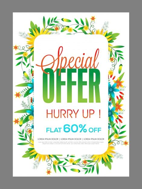 Special Offer Sale Poster Banner Or Flyer Design Decorated With
