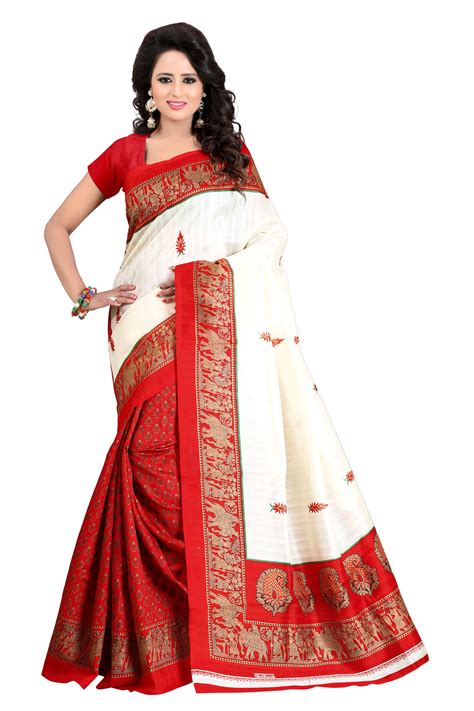 Fashion Founder Red Bhagalpuri Silk Saree Buy Fashion Founder Red