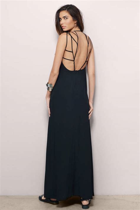 Trendy Black Maxi Dress - black Dress - Strappy Dress - Maxi Dress