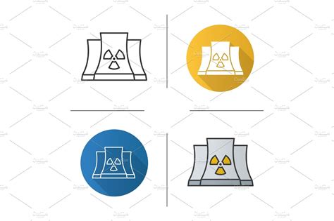 Nuclear Power Plant Icon Pre Designed Illustrator Graphics ~ Creative