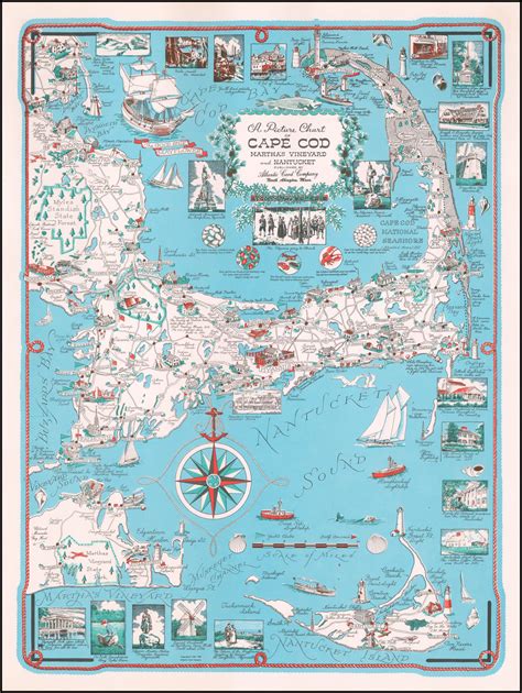 Cape Cod Chart Martha S Vineyard And Nantucket Vintage History Poster