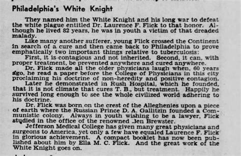 Dr Lawrence Flick The White Knight