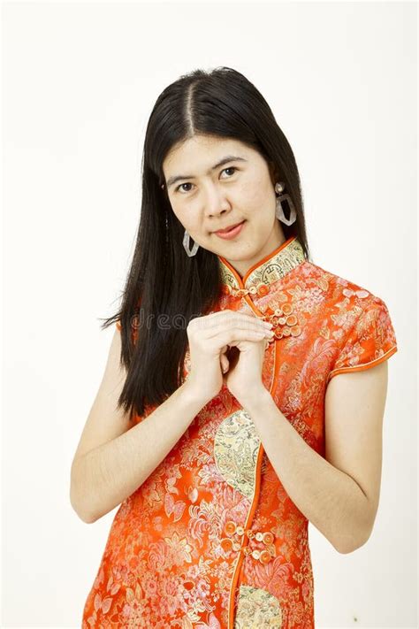 Portrait Of Asian Woman Chinese New Year Stock Image Image Of Greeting